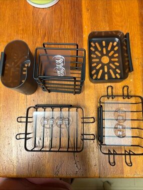 Source Unknown Black Metal Bath Shower Caddy Organizer Set